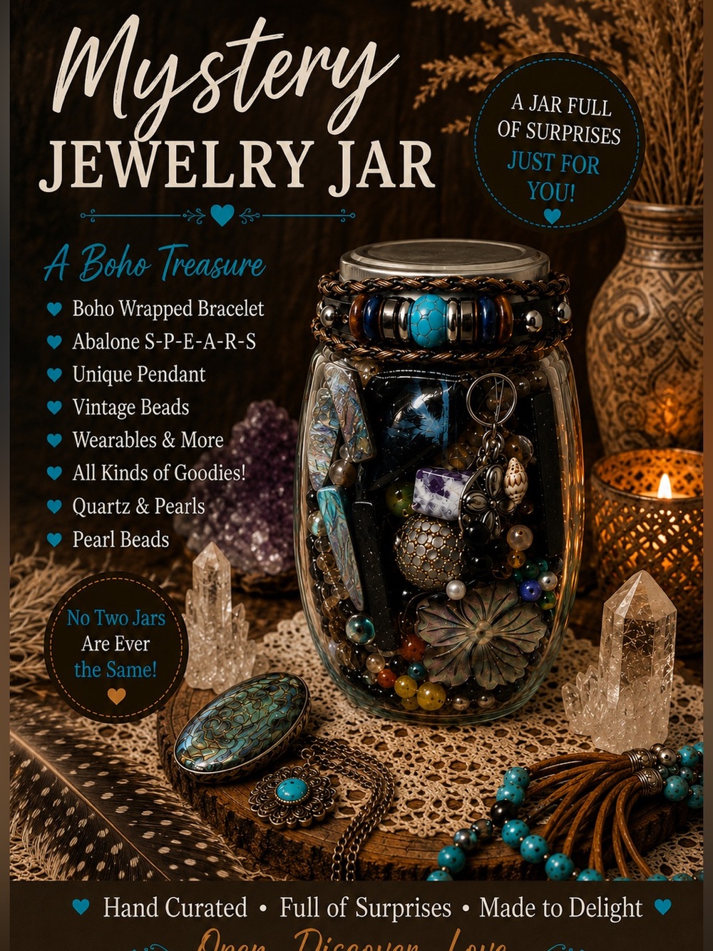 Jewelry Jar Boho Wrapped Bracelet- Glam Bracelet, Accessories & Unique Beads